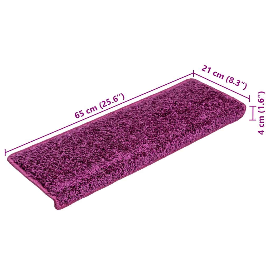 Stair Mats 20 pcs 65x21x4 cm Violet Rectangular Edge