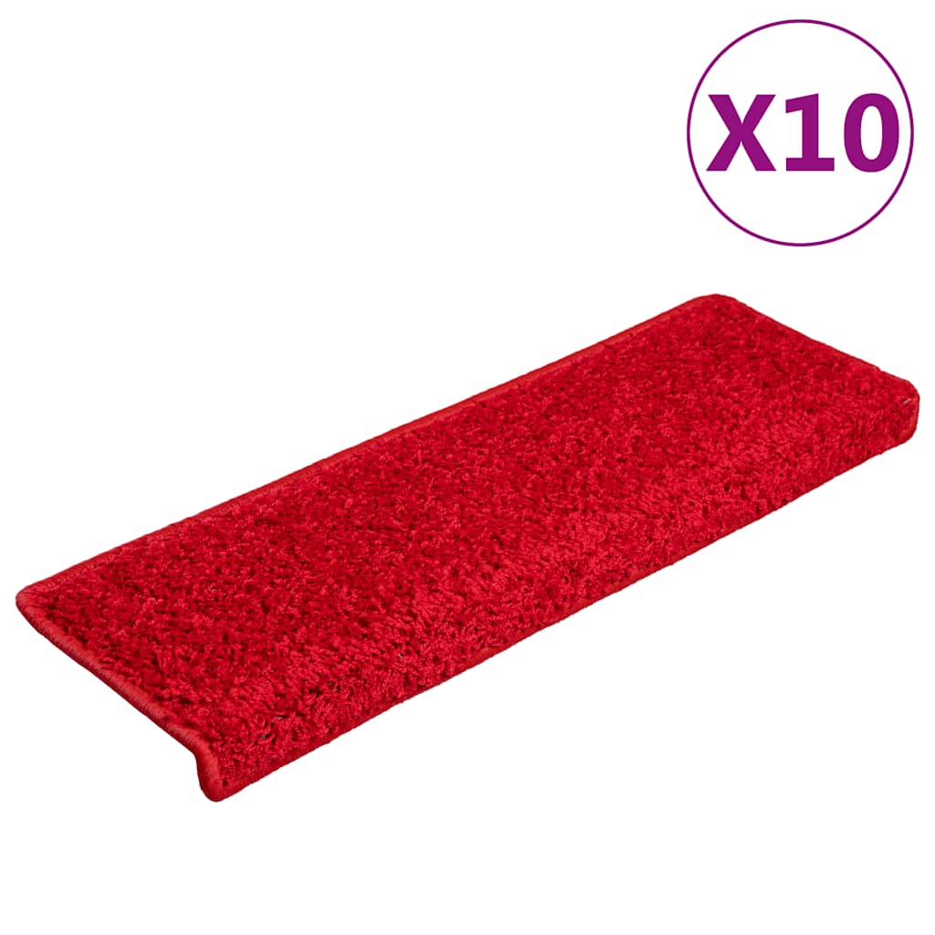 Stair Mats 20 pcs 65x21x4 cm Red Rectangular Edge