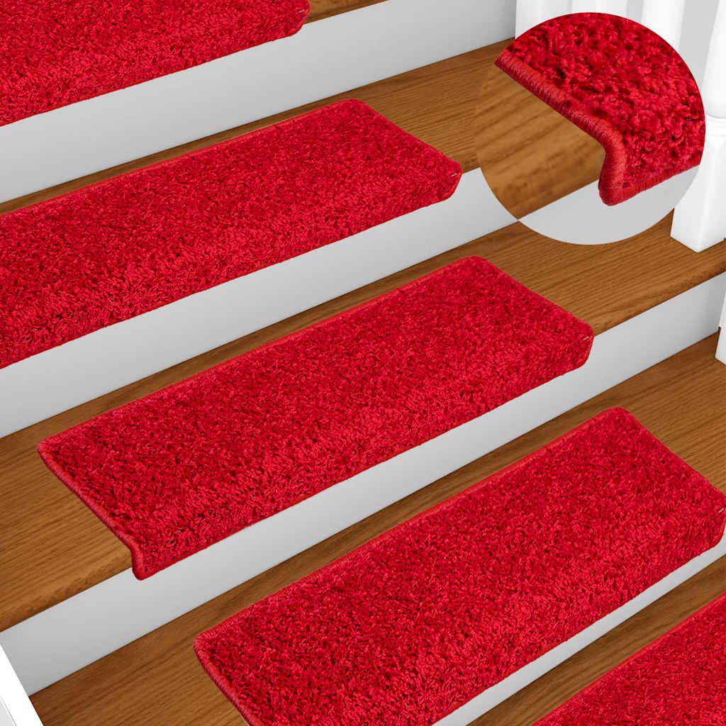Stair Mats 20 pcs 65x21x4 cm Red Rectangular Edge