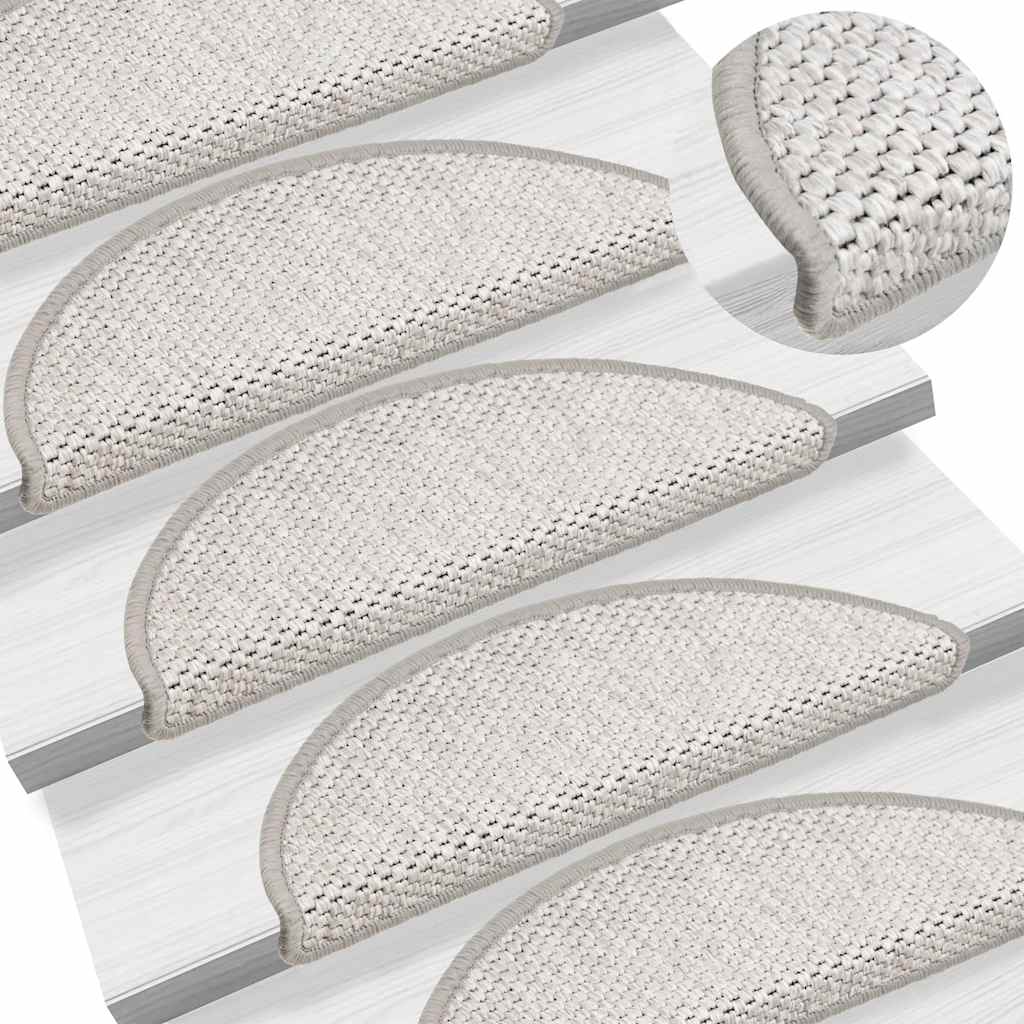 Stair Mats Self-adhesive Sisal-Look 30 pcs 56x17x3 cm Platina