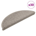 Stair Mats Self-adhesive Sisal-Look 30 pcs 56x17x3 cm Silver