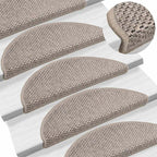 Stair Mats Self-adhesive Sisal-Look 30 pcs 56x17x3 cm Silver