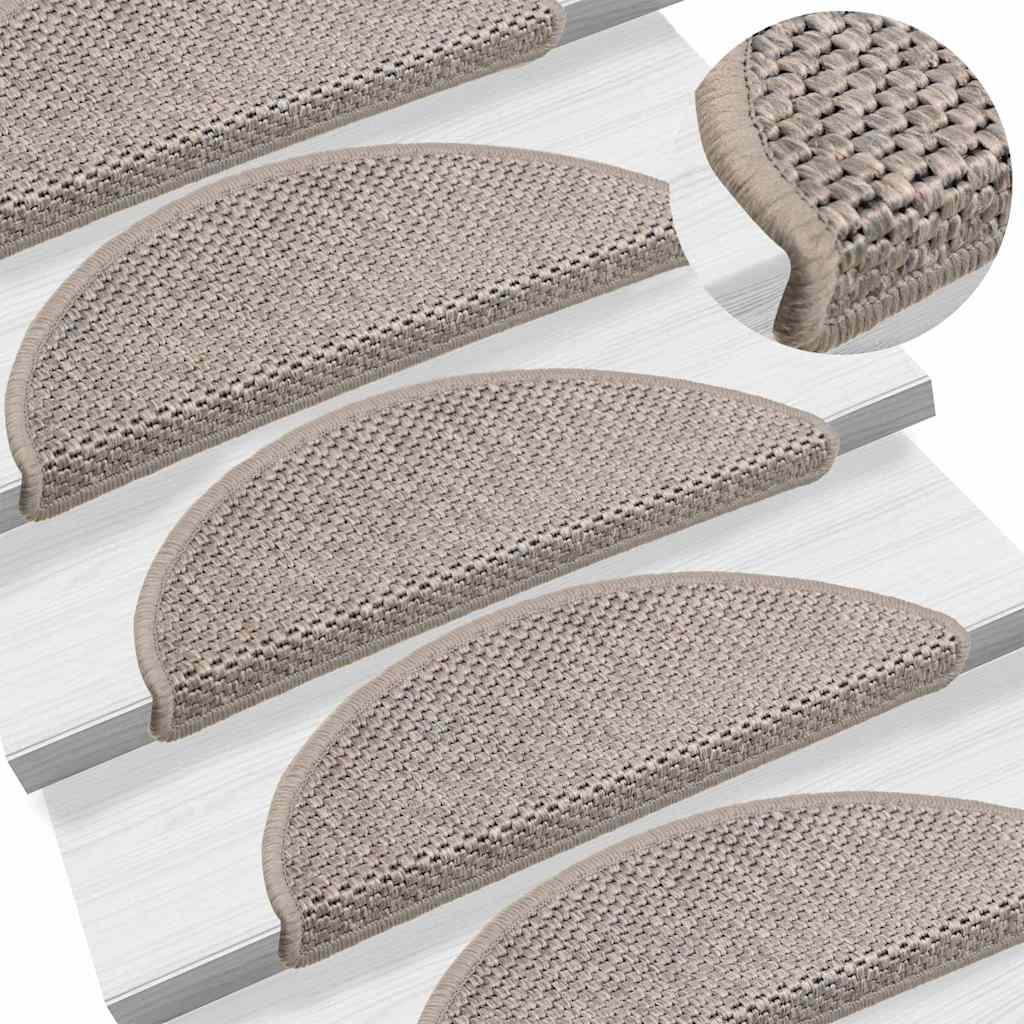 Stair Mats Self-adhesive Sisal-Look 30 pcs 56x17x3 cm Silver