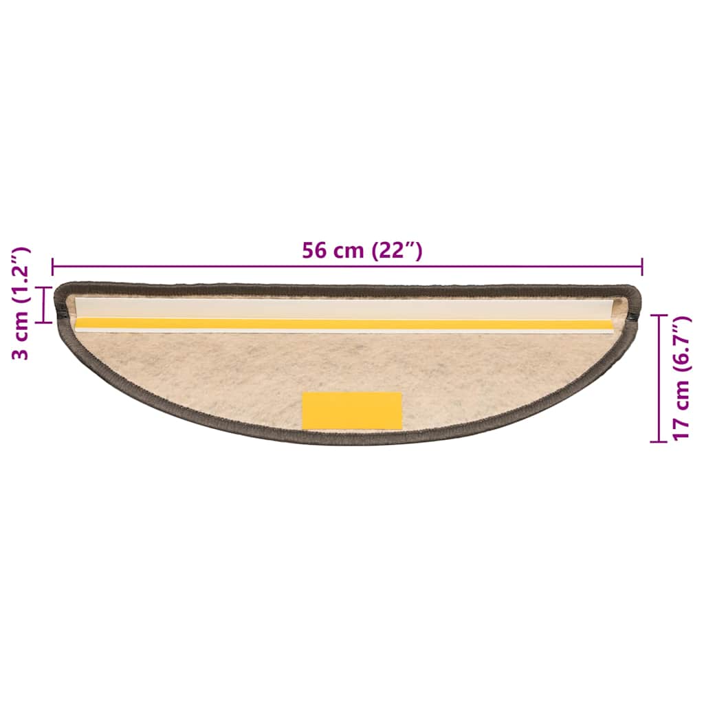 Stair Mats Self-adhesive Sisal-Look 30 pcs 56x17x3 cm Brown Beige