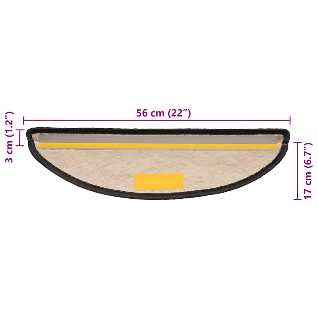 Stair Mats Self-adhesive Sisal-Look 30 pcs 56x17x3 cm Anthracite