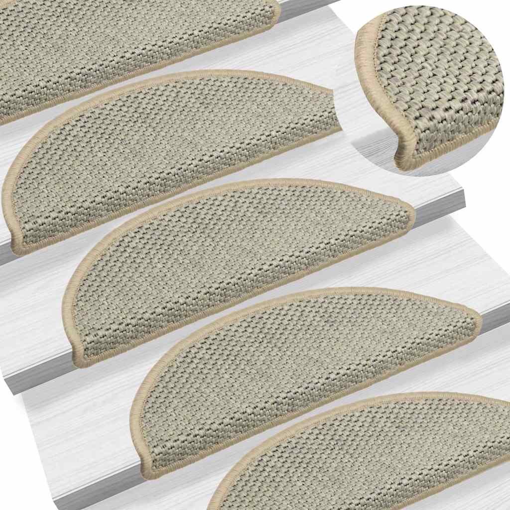 Stair Mats Self-adhesive Sisal-Look 30 pcs 56x17x3 cm Light Green
