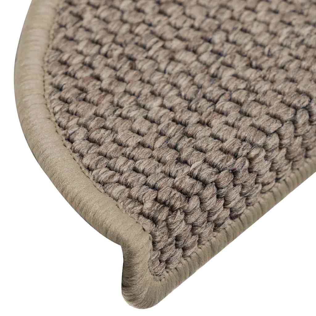 Stair Mats Self-adhesive Sisal-Look 30 pcs 56x17x3 cm Dark Beige