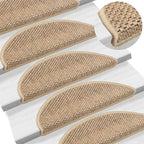 Stair Mats Self-adhesive Sisal-Look 30 pcs 56x17x3 cm Sand