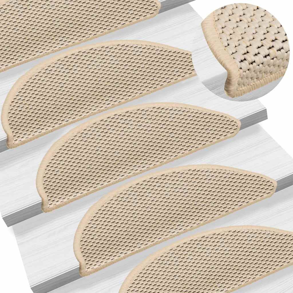 Stair Mats Self-adhesive Sisal-Look 30 pcs 56x17x3 cm Berber