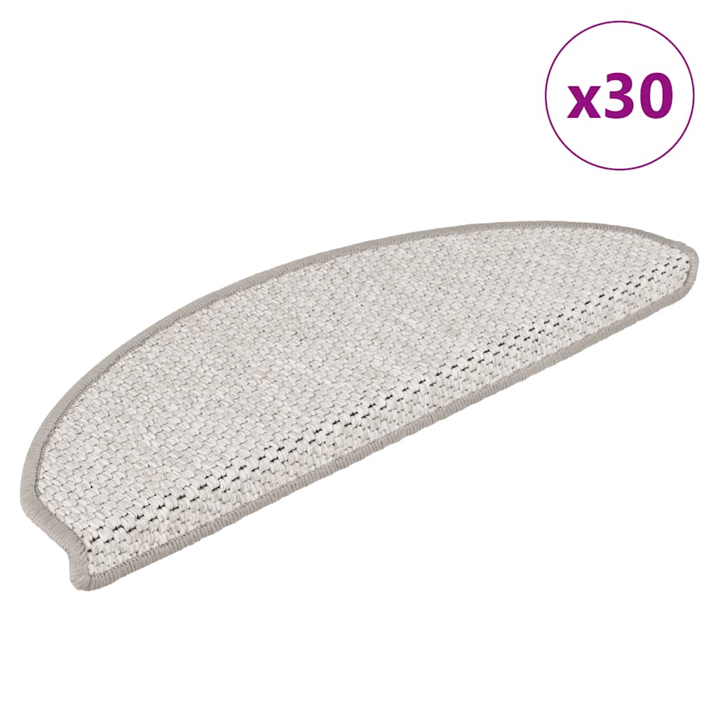 Stair Mats Self-adhesive Sisal-Look 30 pcs 65x21x4 cm Platina