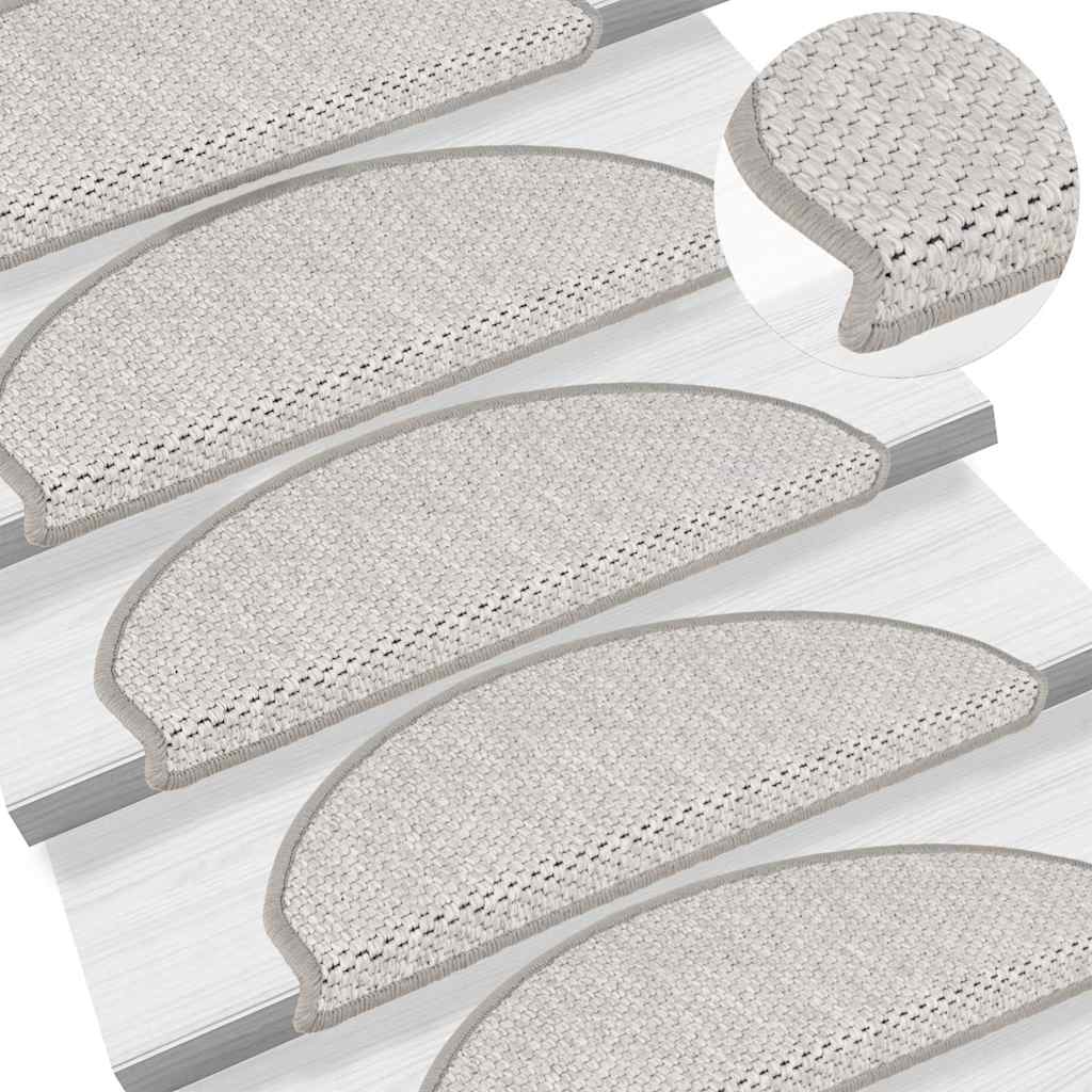 Stair Mats Self-adhesive Sisal-Look 30 pcs 65x21x4 cm Platina