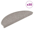 Stair Mats Self-adhesive Sisal-Look 30 pcs 65x21x4 cm Silver