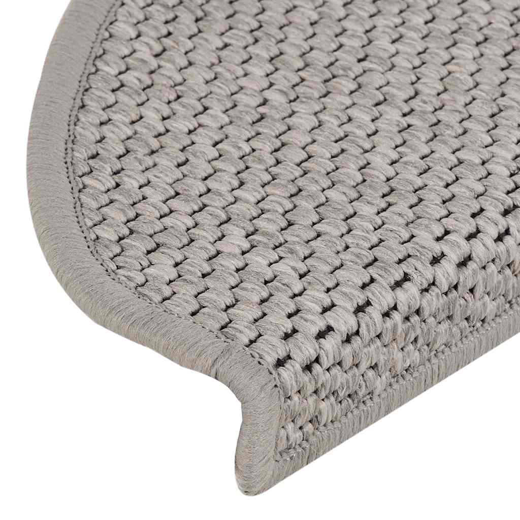 Stair Mats Self-adhesive Sisal-Look 30 pcs 65x21x4 cm Silver