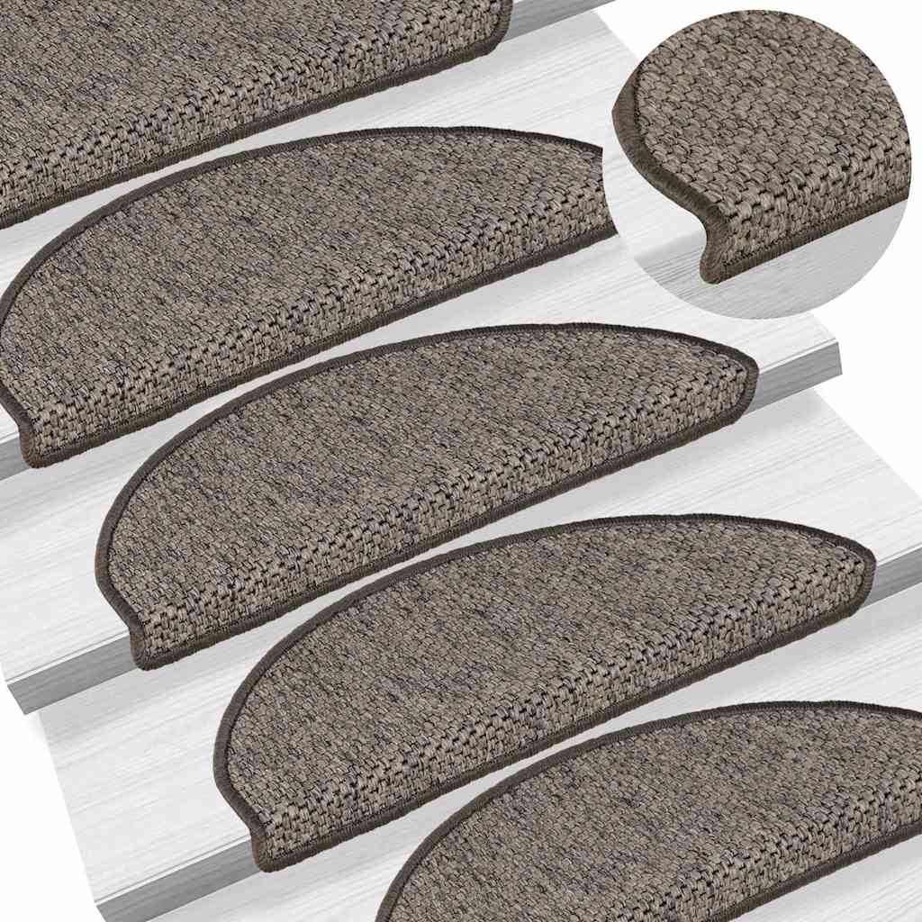 Stair Mats Self-adhesive Sisal-Look 30 pcs 65x21x4 cm Brown Beige