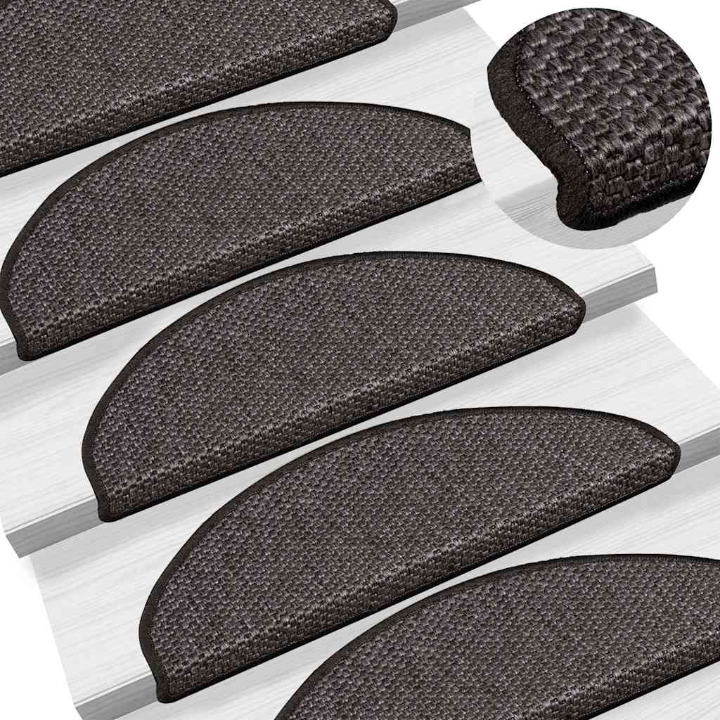 Stair Mats Self-adhesive Sisal-Look 30 pcs 65x21x4 cm Anthracite