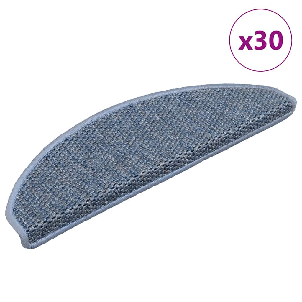Stair Mats Self-adhesive Sisal-Look 30 pcs 65x21x4 cm Blue