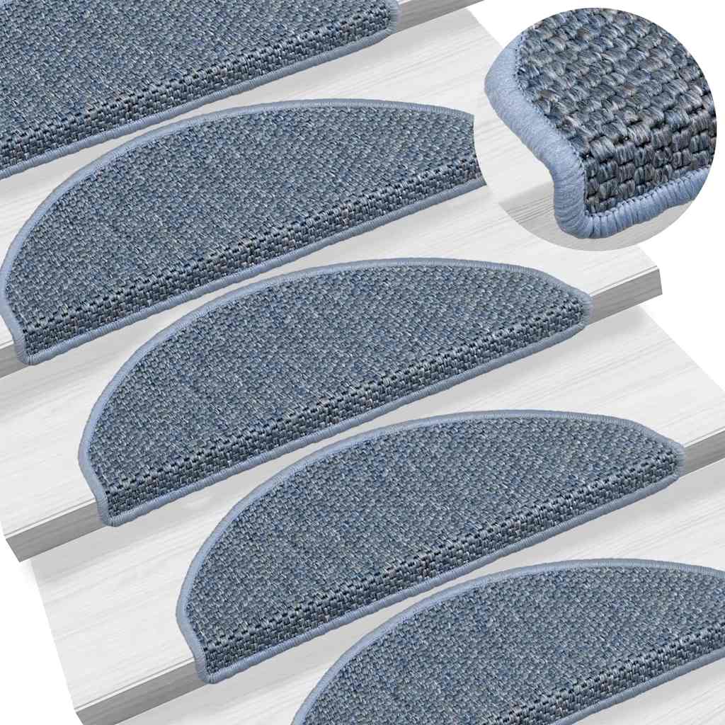 Stair Mats Self-adhesive Sisal-Look 30 pcs 65x21x4 cm Blue