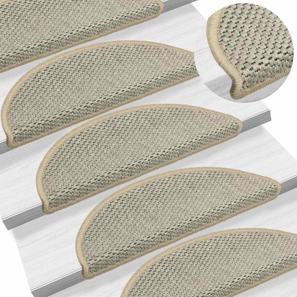 Stair Mats Self-adhesive Sisal-Look 30 pcs 65x21x4 cm Light Green