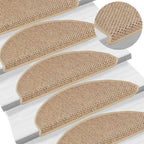 Stair Mats Self-adhesive Sisal-Look 30 pcs 65x21x4 cm Sand