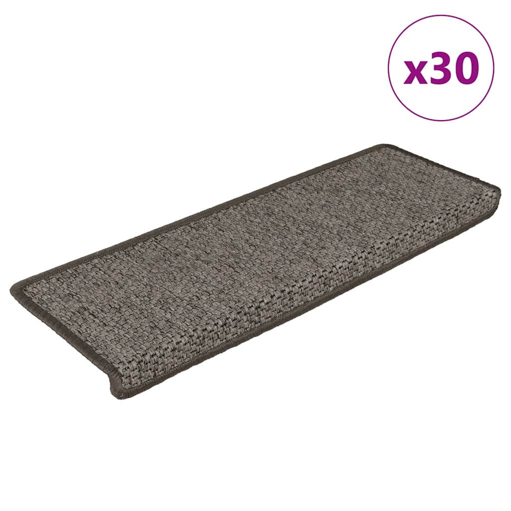 Stair Mats Self-adhesive Sisal-Look 30 pcs 65x21x4 cm Grey and Beige