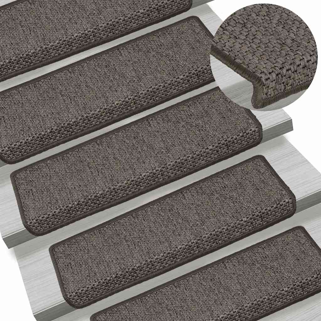 Stair Mats Self-adhesive Sisal-Look 30 pcs 65x21x4 cm Grey and Beige
