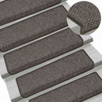 Stair Mats Self-adhesive Sisal-Look 30 pcs 65x21x4 cm Grey and Beige