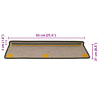 Stair Mats Self-adhesive Sisal-Look 30 pcs 65x21x4 cm Grey and Beige