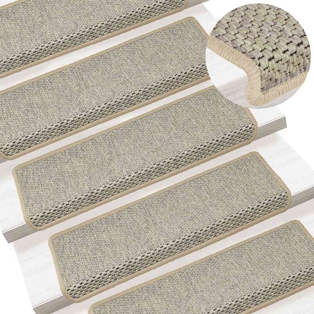 Stair Mats Self-adhesive Sisal-Look 30 pcs 65x21x4 cm Green
