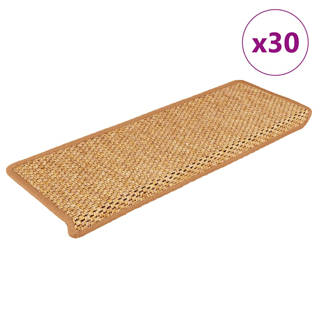 Stair Mats Self-adhesive Sisal-Look 30 pcs 65x21x4 cm Orange