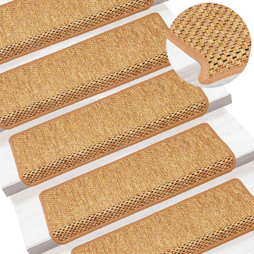 Stair Mats Self-adhesive Sisal-Look 30 pcs 65x21x4 cm Orange
