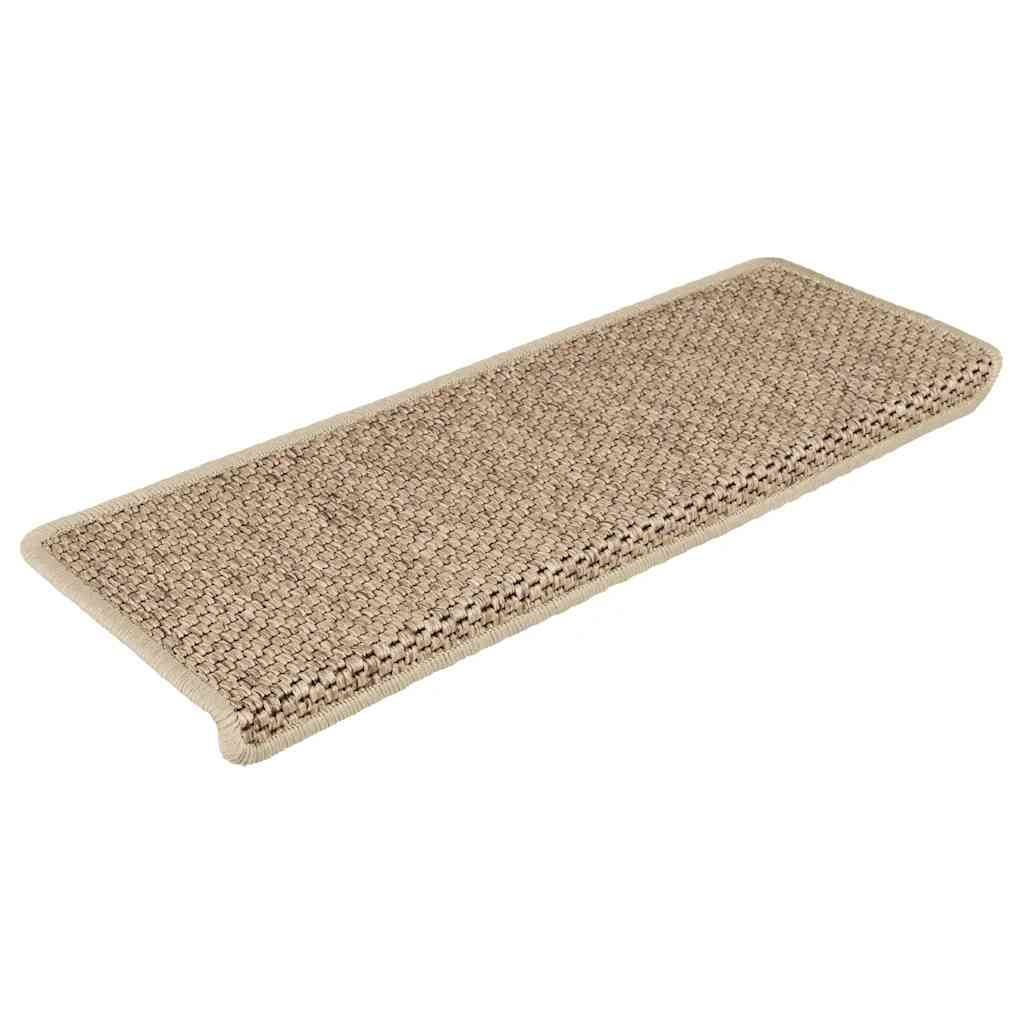 Stair Mats Self-adhesive Sisal-Look 30 pcs 65x21x4 cm Sand