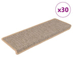 Stair Mats Self-adhesive Sisal-Look 30 pcs 65x21x4 cm Light Beige
