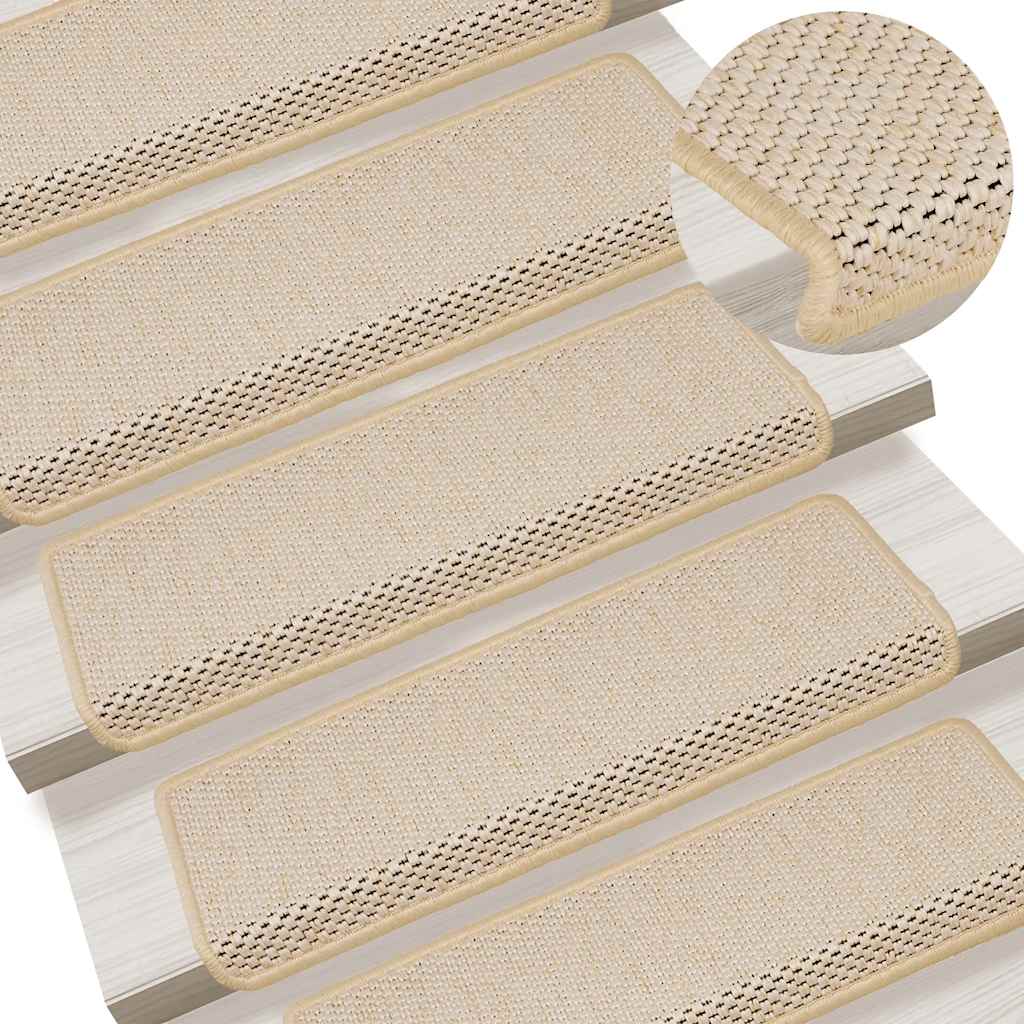 Stair Mats Self-adhesive Sisal-Look 30 pcs 65x21x4 cm Berber