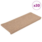 Stair Mats Self-adhesive 30 pcs Beige 65x24.5x3.5 cm