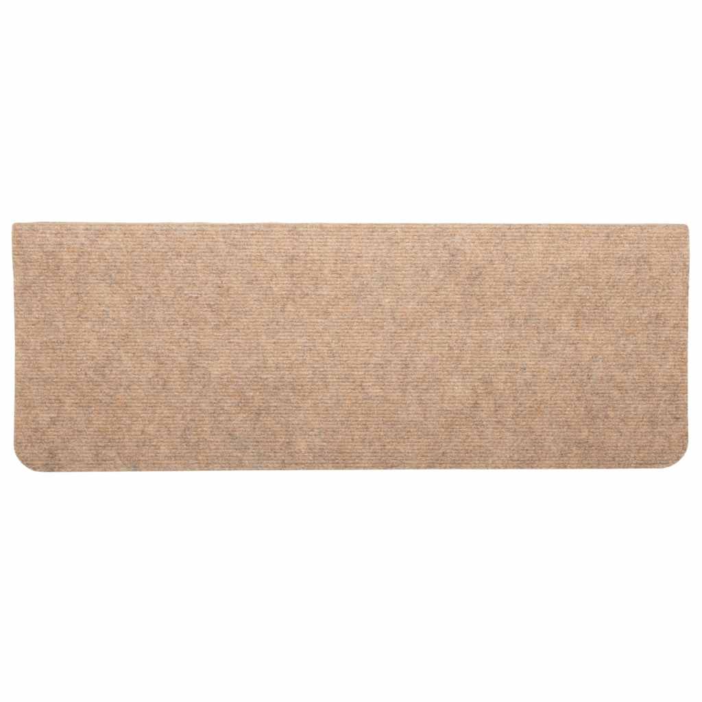 Stair Mats Self-adhesive 30 pcs Beige 65x24.5x3.5 cm