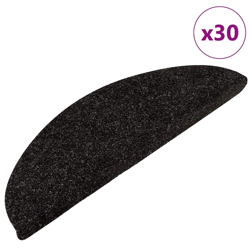 Stair Mats Self-adhesive 30 pcs Anthracite 56x17x3 cm