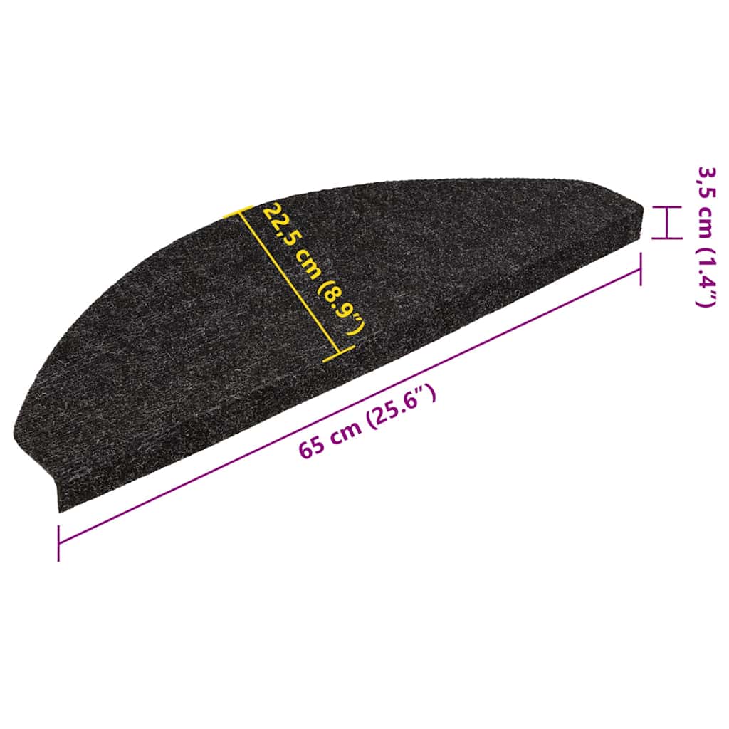 Stair Mats Self-adhesive 30 pcs Anthracite 65x22.5x3.5 cm