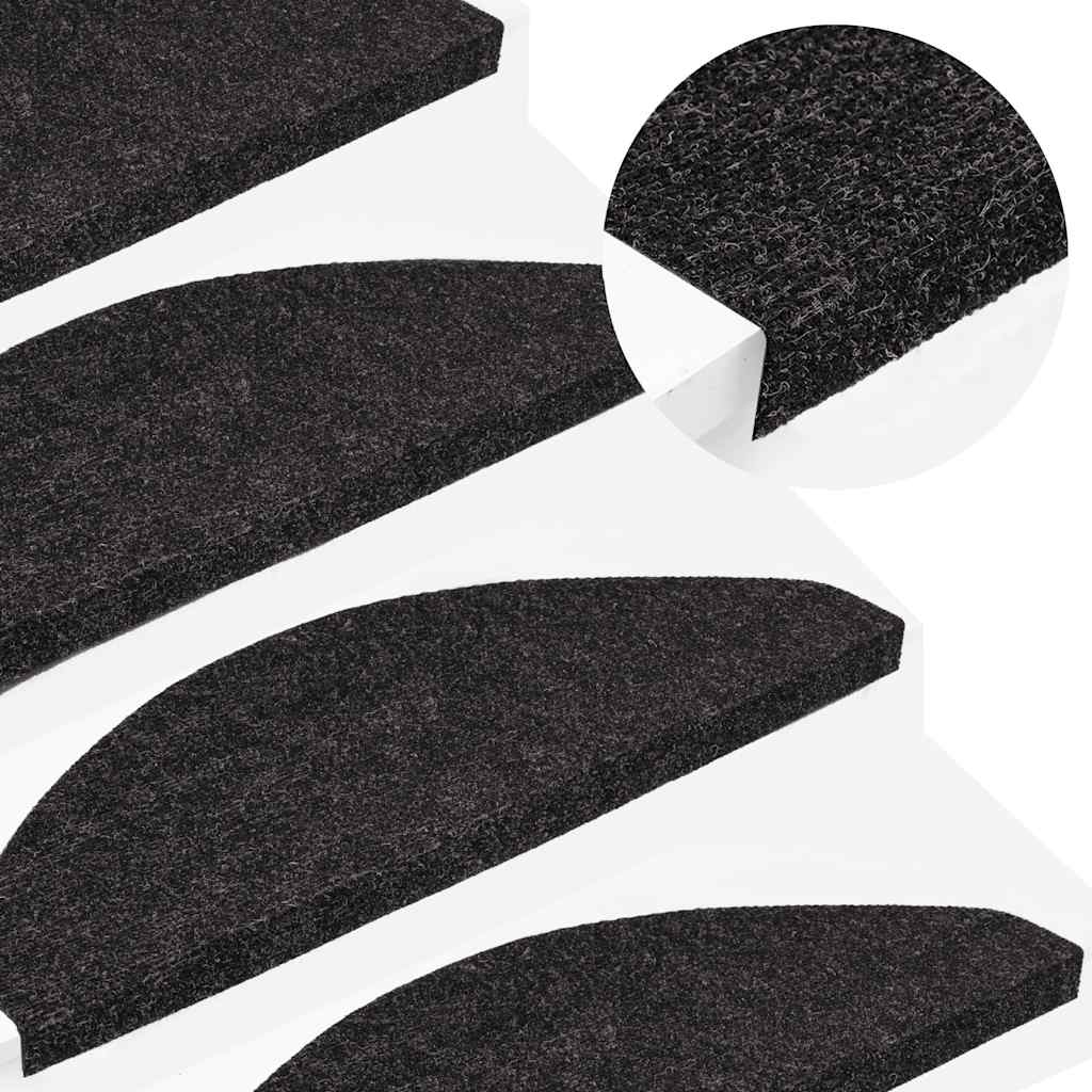 Stair Mats Self-adhesive 30 pcs Anthracite 65x22.5x3.5 cm