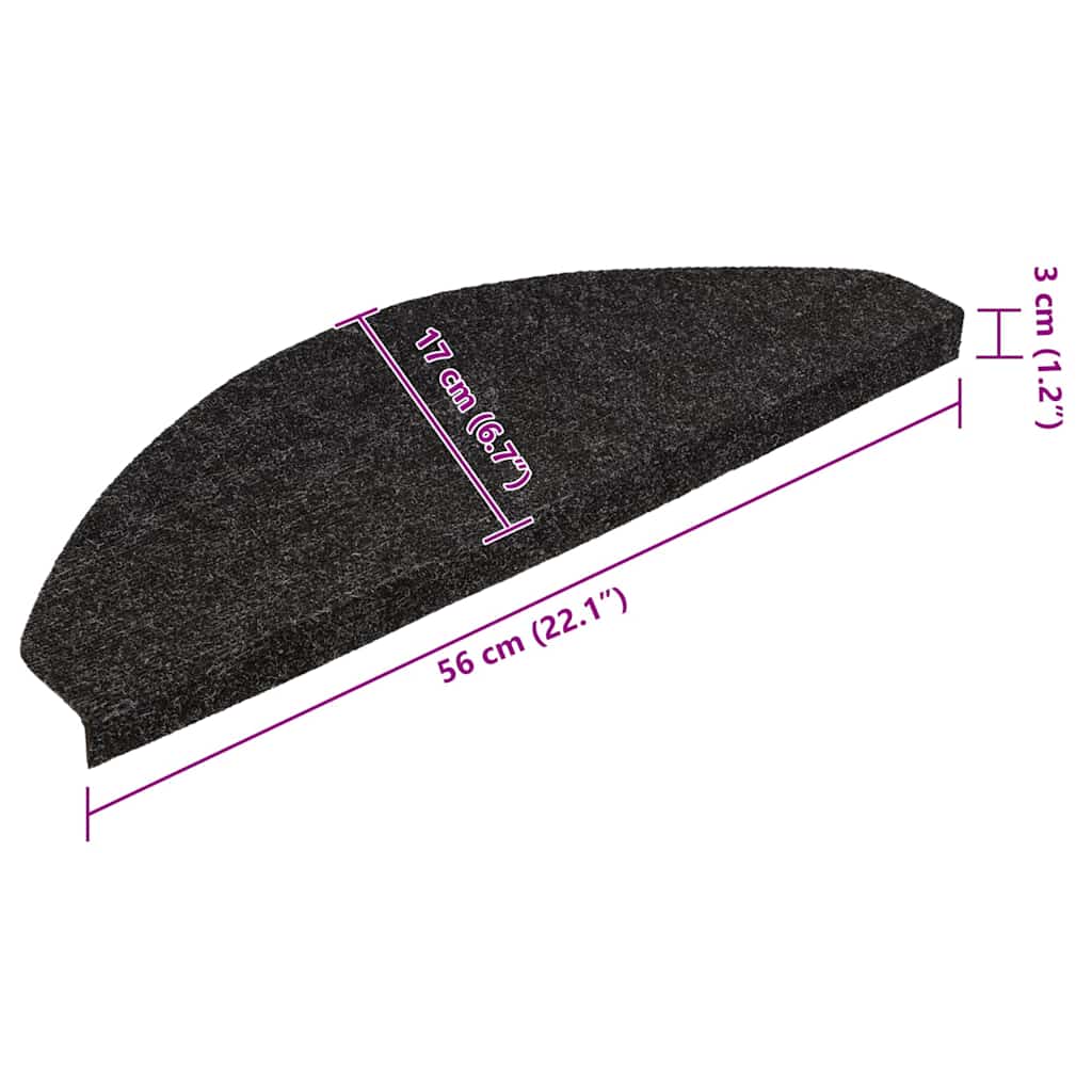 Stair Mats Self-adhesive 20 pcs Black 56x17x3 cm