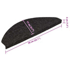 Stair Mats Self-adhesive 30 pcs Black 56x17x3 cm