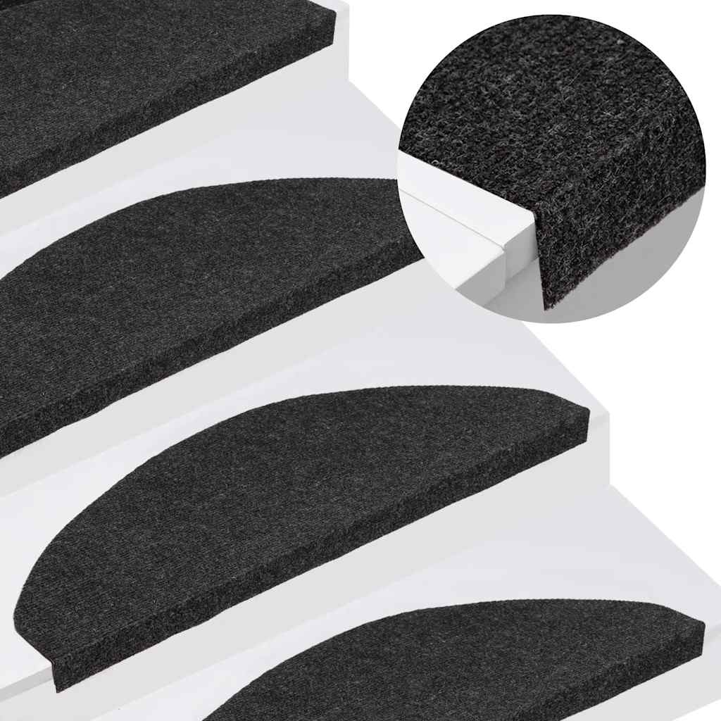 Stair Mats Self-adhesive 20 pcs Black 65x22.5x3.5 cm