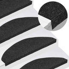 Stair Mats Self-adhesive 30 pcs Black 65x22.5x3.5 cm