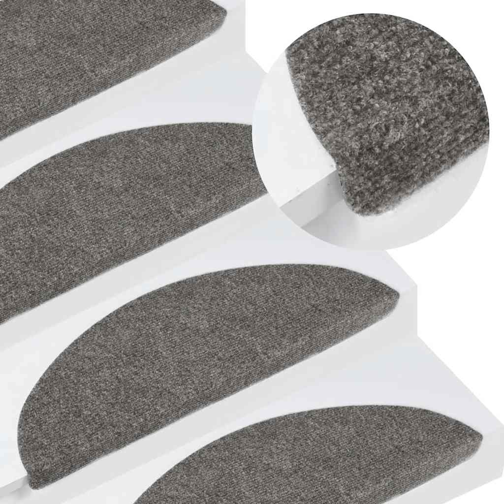 Stair Mats Self-adhesive 20 pcs Grey 56x17x3 cm
