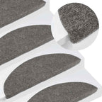 Stair Mats Self-adhesive 30 pcs Grey 56x17x3 cm