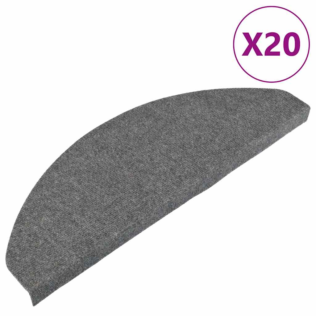 Stair Mats Self-adhesive 20 pcs Grey 65x22.5x3.5 cm