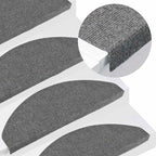 Stair Mats Self-adhesive 20 pcs Grey 65x22.5x3.5 cm