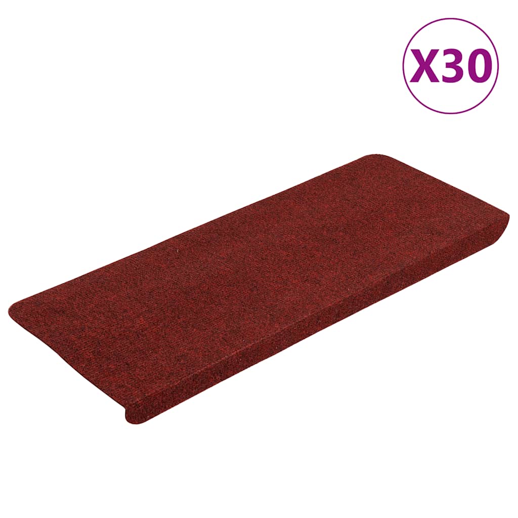 Stair Mats Self-adhesive 30 pcs Red 65x22.5x3.5 cm