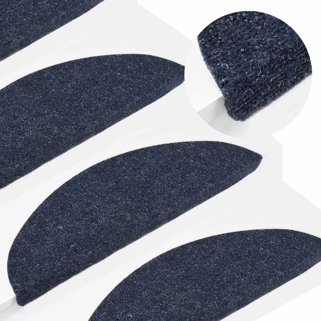 Stair Mats Self-adhesive 30 pcs Blue 56x17x3 cm
