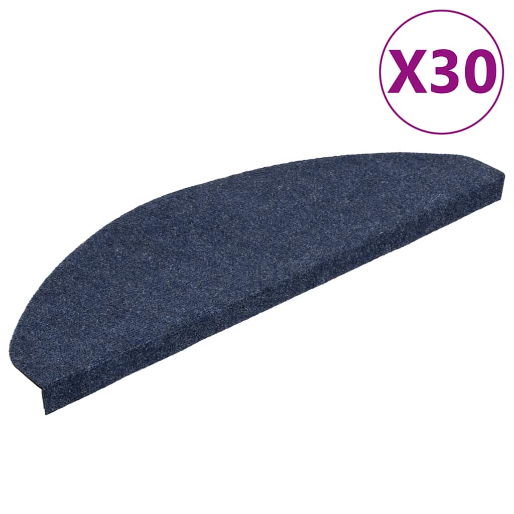 Stair Mats Self-adhesive 30 pcs Blue 65x22.5x3.5 cm