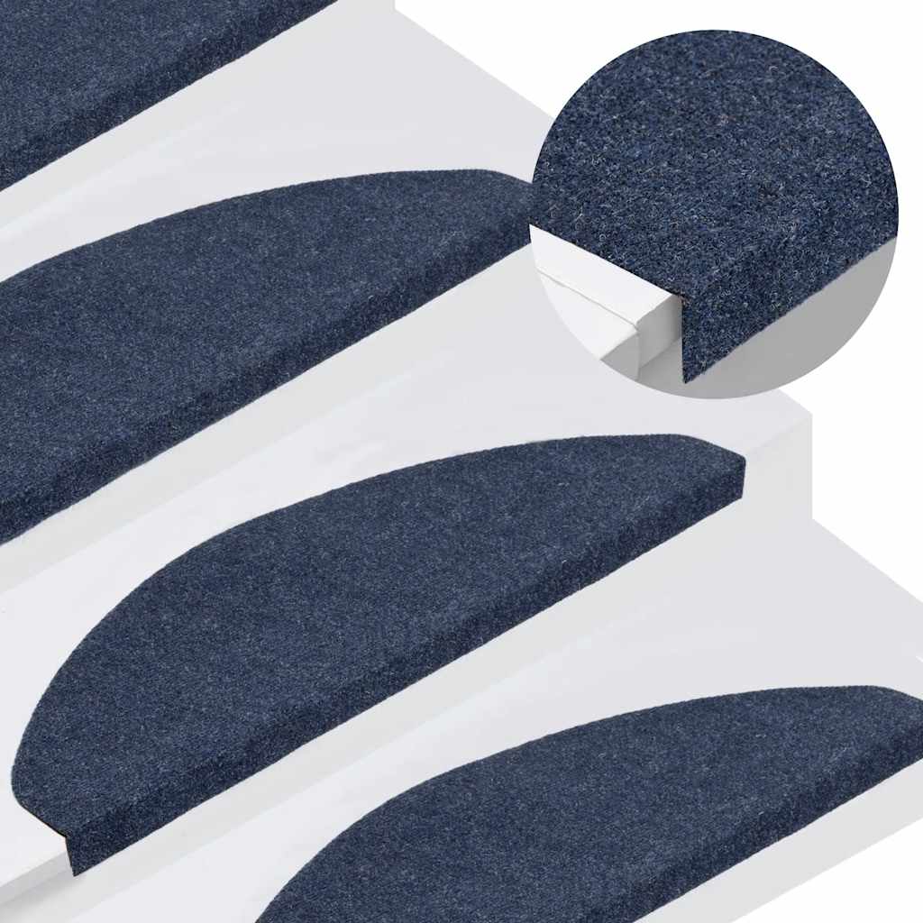 Stair Mats Self-adhesive 30 pcs Blue 65x22.5x3.5 cm